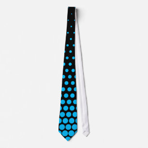 Sky Blue Polka Dot Modern Black Tie