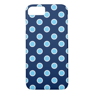Sky Blue Polka Dots on Dark Blue iPhone 8/7 Case