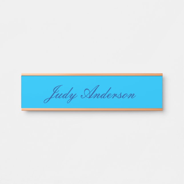 Sky Blue Professional Plain Modern Elegant Door Sign (Front)