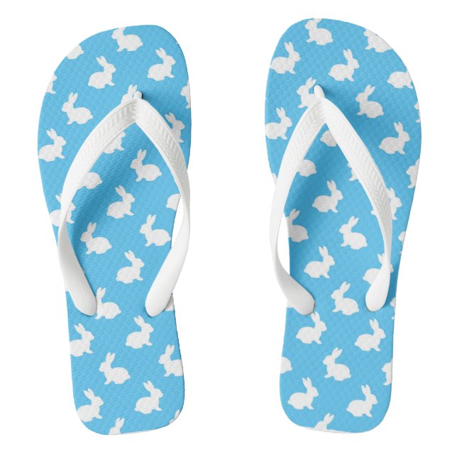 Sky Blue Rabbit Flip Flops (Footbed)