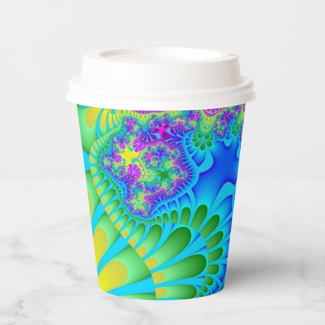 Sky Blue Rainbow Melt Paper Cups (Front)