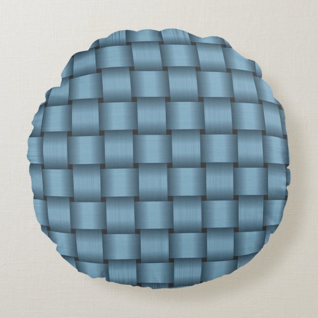 Sky Blue Ribbon Round Cushion (Front)