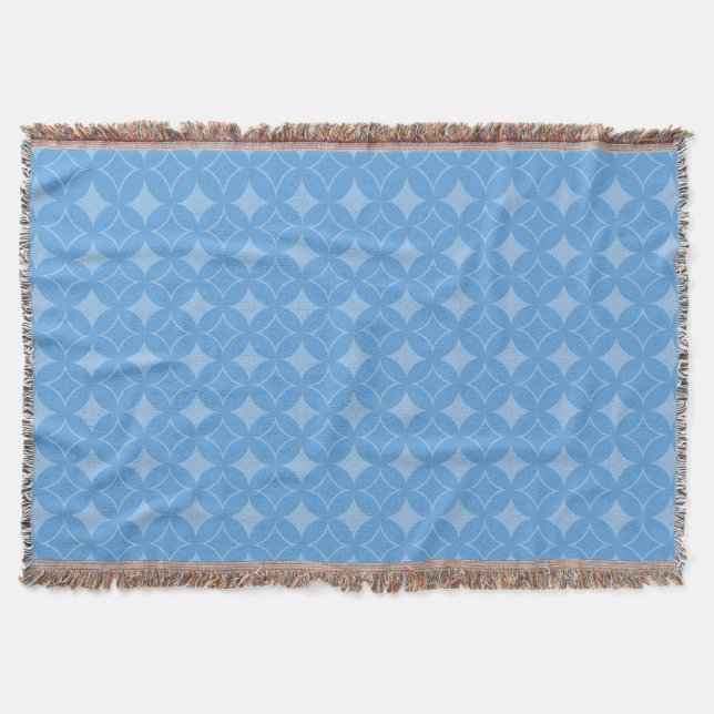 Sky blue shippo pattern throw blanket (Front)