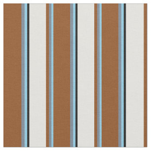 Sky Blue, Slate Grey, Brown, Light Cyan, and Black Fabric
