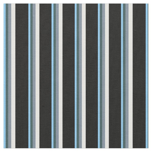 Sky Blue, Slate Grey, Mint Cream & Black Fabric (Close Up)