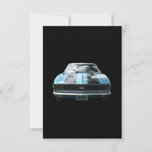 Sky blue SS Camaro with black stripes (Front)