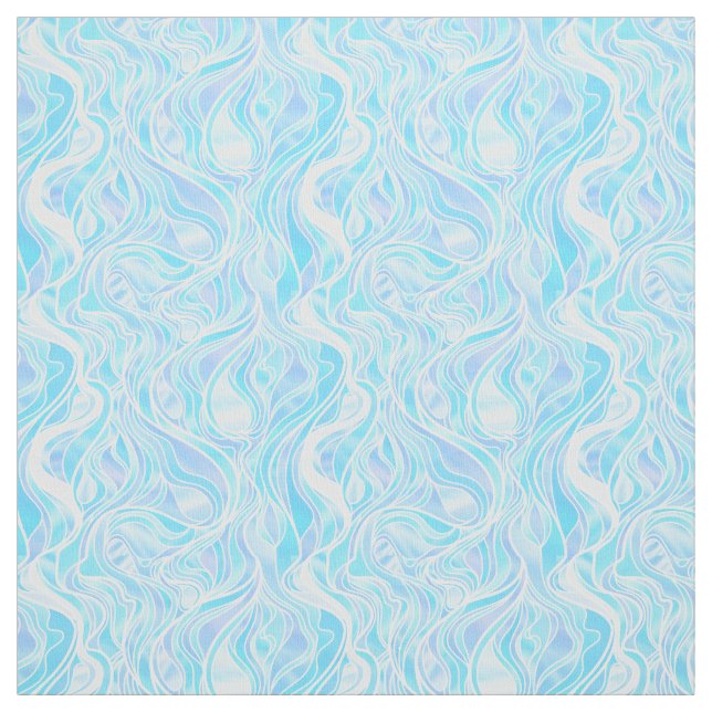 Sky Blue Stained Glass Abstract Fabric (Swatch)