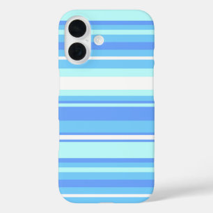 Sky blue stripes iPhone 16 case
