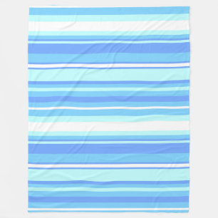 Sky blue stripes fleece blanket