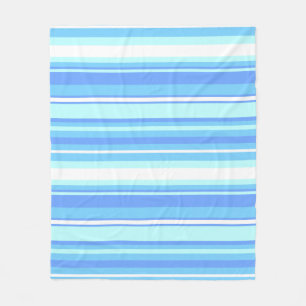 Sky blue stripes fleece blanket