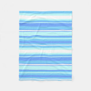 Sky blue stripes fleece blanket