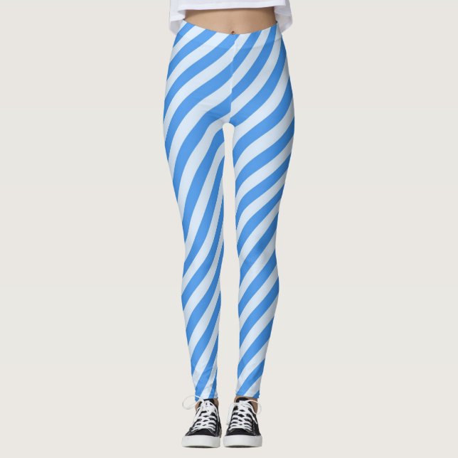 sky blue stripes leggings (Front)