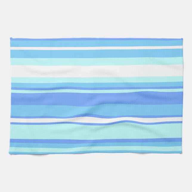 Sky blue stripes tea towel (Horizontal)