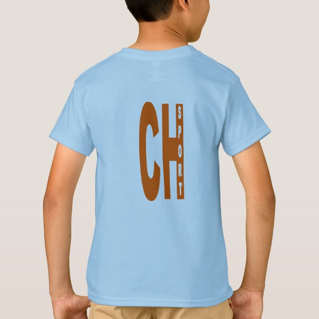 Sky blue T-shirt children DOS DESIGN SWITZERLAND S (Back)
