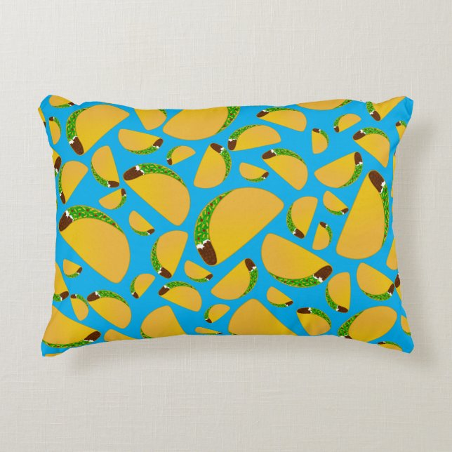 Sky blue tacos decorative cushion (Front)