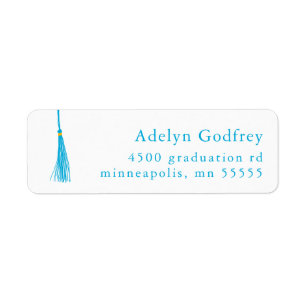 Sky Blue Tassel Graduation Return Address