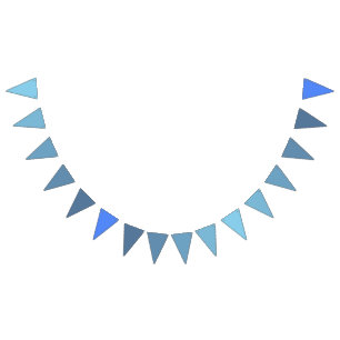 Sky Blue to Blueberry Gradient Bunting Banner Flag
