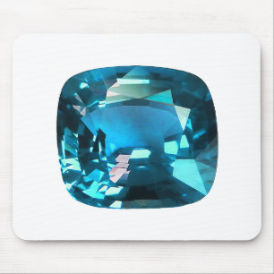 Sky Blue Topaz Cushion Gemstone Mouse Mat