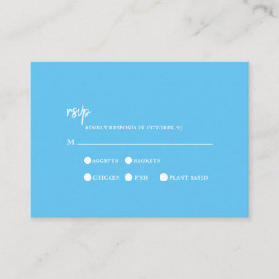 Sky Blue Typography RSVP Enclosure Wedding Card