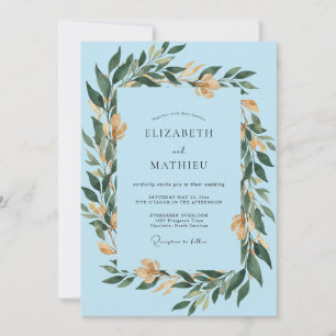 Sky Blue Verdant Spring Wedding Invitation