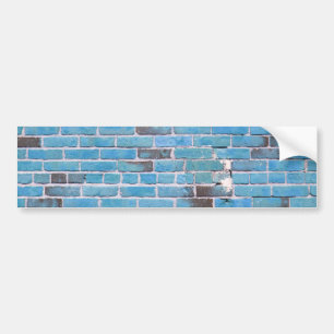 Sky Blue Vintage Brick Wall Texture Bumper Sticker