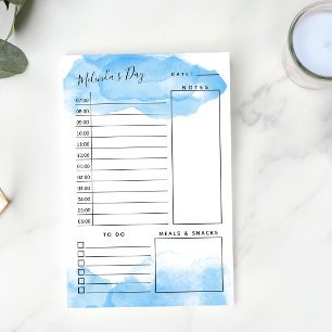 Sky Blue Watercolor Daily Planner Post-it Notes