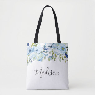 Sky Blue Watercolor Girls Name Birthday Gift Tote Bag