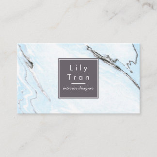 Sky Blue Watercolor Marble Business Card