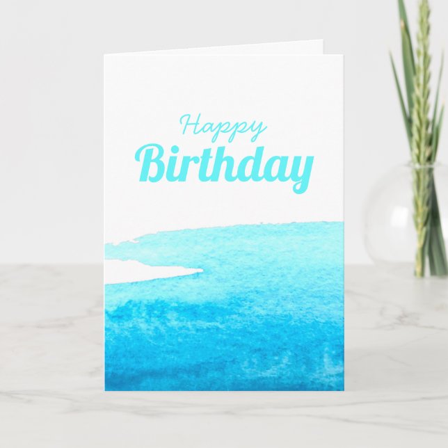 Sky blue watercolor swish card (Front)