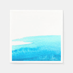 Sky blue watercolor swish napkin