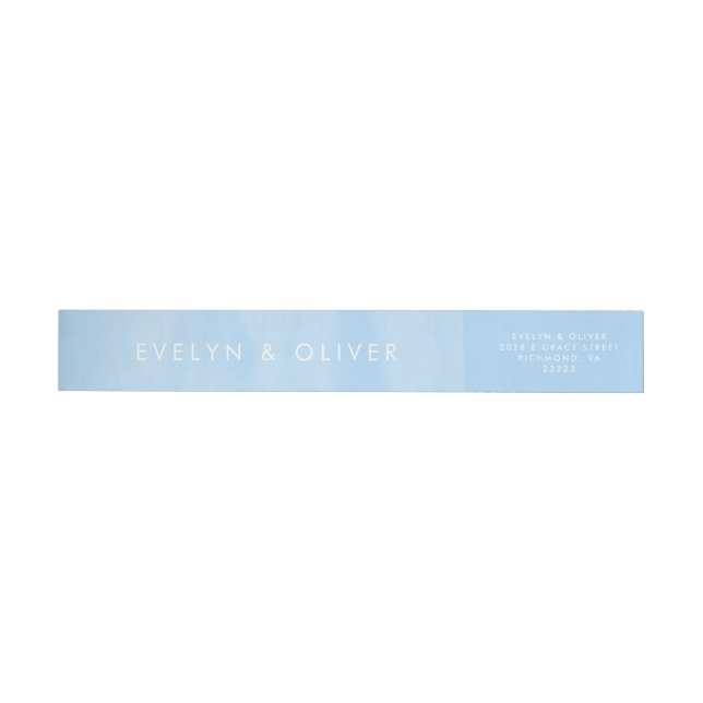 Sky Blue Watercolor Wash Wrap Around Label (Individual)