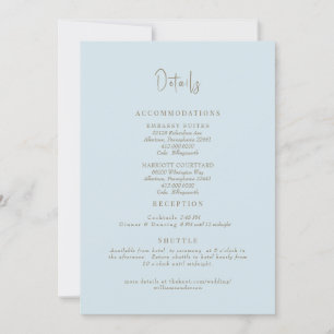 Sky Blue Wedding Details Enclosure Invitation