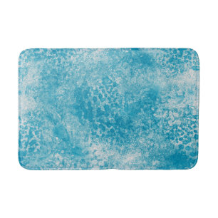 Sky Blue & White Coral Texture Bath Mat