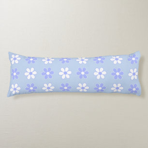 Sky Blue & White Flowers on Light Blue Body Cushion
