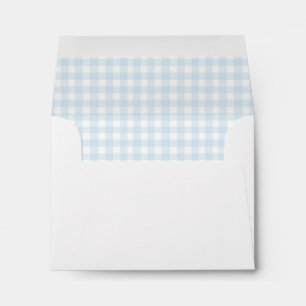 Sky Blue & White Gingham Return Address  Envelope