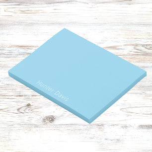 Sky blue white name post-it notes