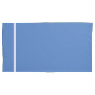 Sky Blue White Stripe Trim Pillowcase