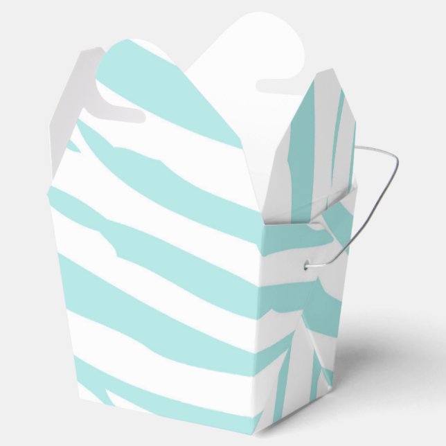 Sky Blue White Zebra Animal Favour Box (Opened)