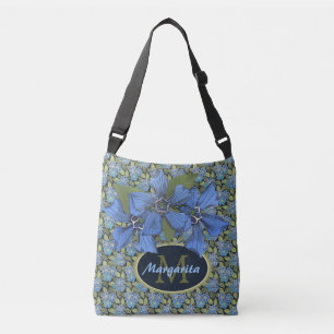 Sky Blue Wildflower Monogram Delight Crossbody Bag