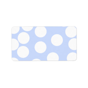 Sky blue with large white dots. label