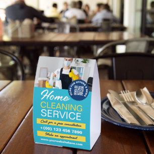 Sky Blue Yellow Home Cleaning Photo & QR Code