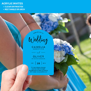 Sky Blue Zazzle Acrylic Wedding Invites  Invitations