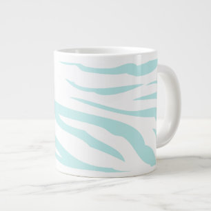 Sky Blue Zebra Print Large Coffee Mug