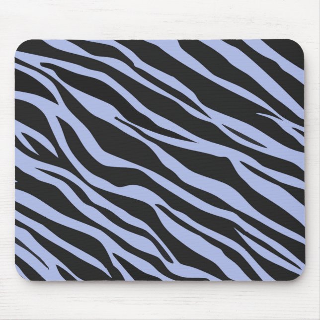 Sky Blue Zebra Striped Mouse Mat (Front)