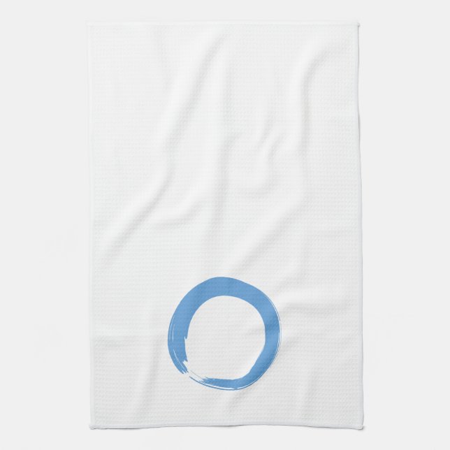 Sky Blue Zen Symbol Tea Towel (Vertical)