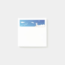 Sky Bunny Sticky Notes with Customisable Text