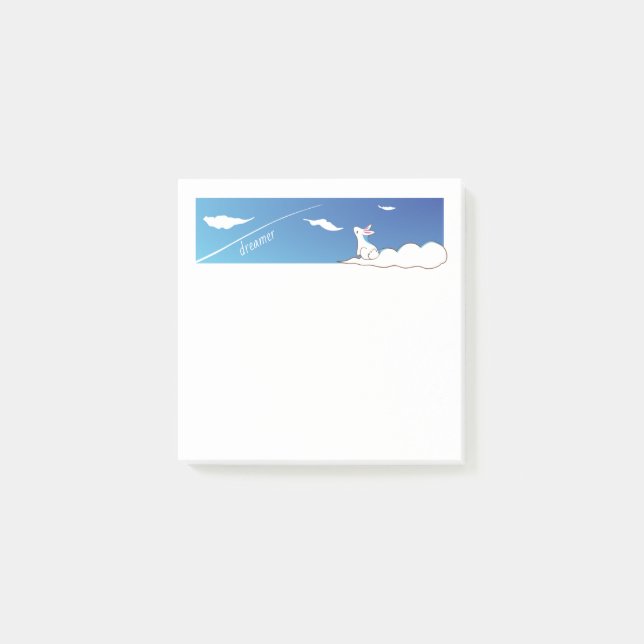 Sky Bunny Sticky Notes with Customisable Text (Front)