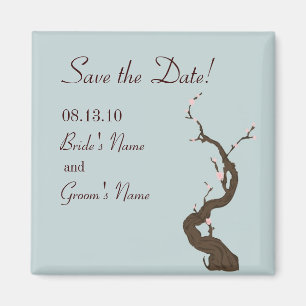 Sky Cherry Blossom Save the Date Magnet