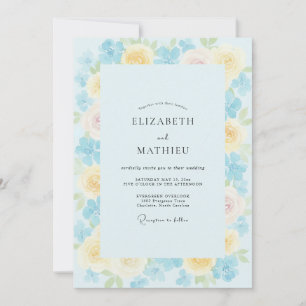 Sky Citrine Petal Wedding Invitation