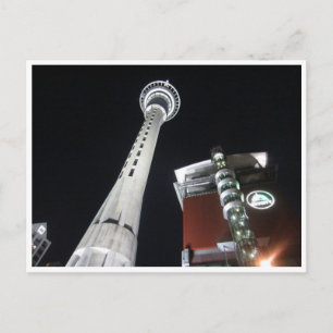 sky city tower auckland postcard